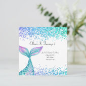 Invitation d'anniversaire de sirène pour les fille (Debout devant)