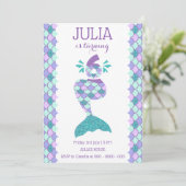 Invitation D'Anniversaire De Sirène Sous La Fête D (Debout devant)