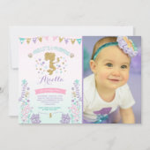 Invitation D'Anniversaire De Sirène Sous La Fête D (Devant)