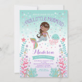 Invitation D'Anniversaire De Sirène Sous La Fête D (Devant)