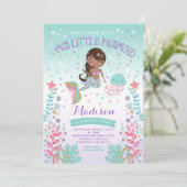 Invitation D'Anniversaire De Sirène Sous La Fête D (Debout devant)