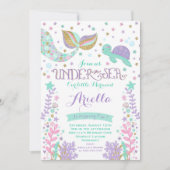 Invitation D'Anniversaire De Sirène Sous La Fête D (Devant)