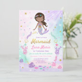 Invitation D'Anniversaire De Sirène Sous La Fête D (Debout devant)