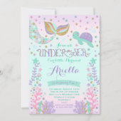 Invitation D'Anniversaire De Sirène Sous La Fête D (Devant)