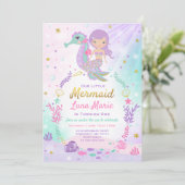 Invitation D'Anniversaire De Sirène Sous La Fête D (Debout devant)