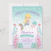 Invitation D'Anniversaire De Sirène Sous La Fête D (Devant)