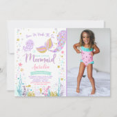 Invitation D'Anniversaire De Sirène Sous La Fête D (Devant)