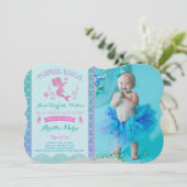 Invitation D'Anniversaire De Sirène Sous La Fête D (Debout devant)