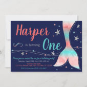 Invitation d'anniversaire de Sirène | Sous la mer (Devant)