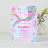 Invitation d'anniversaire de sirène sous la mer (Debout devant)