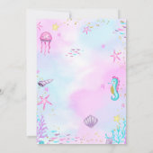 Invitation d'anniversaire de sirène sous la mer (Dos)