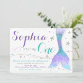 Invitation d'anniversaire de Sirène | Sous la mer (Debout devant)