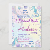 Invitation D'Anniversaire De Sirène Sous La Mer (Devant)