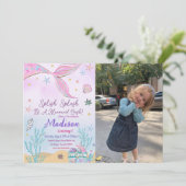 Invitation D'Anniversaire De Sirène Sous La Mer (Debout devant)