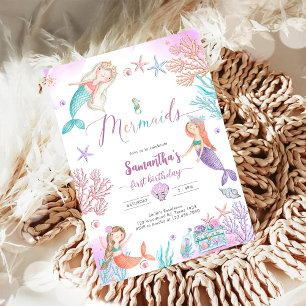 Invitation d'anniversaire de sirène sous la mer