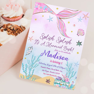 Invitation D'Anniversaire De Sirène Sous La Mer
