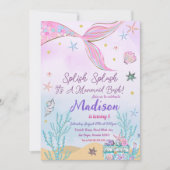 Invitation D'Anniversaire De Sirène Sous La Mer (Devant)