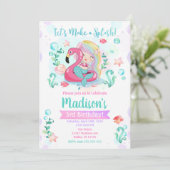 Invitation d'anniversaire de sirène / Sous la mer (Debout devant)