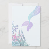 Invitation d'anniversaire de sirène sous la mer (Dos)