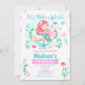 Invitation d'anniversaire de sirène / Sous la mer (Devant)