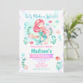 Invitation d'anniversaire de sirène / Sous la mer (Debout devant)