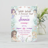 Invitation D'Anniversaire De Sirène Sous La Mer (Debout devant)