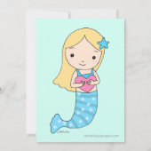 Invitation d'anniversaire de sirène sous la partie (Dos)