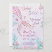 Invitation d'anniversaire de sirène sous la Sea Gi (Devant)