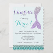 Invitation d'anniversaire de sirène ・ Sous le thèm (Devant)