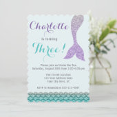 Invitation d'anniversaire de sirène ・ Sous le thèm (Debout devant)