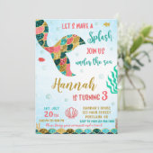 Invitation d'anniversaire de sirène Sous l'invitat (Debout devant)