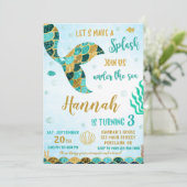Invitation d'anniversaire de sirène Sous l'invitat (Debout devant)