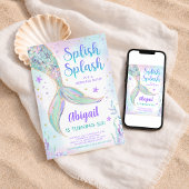 Invitation d'anniversaire de sirène Splish Splash