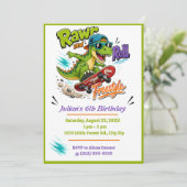Invitation d'anniversaire de skateboard Freestyle (Debout devant)