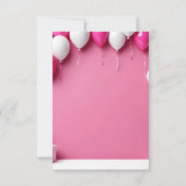 Invitation d'anniversaire de ski après-ski rose (Dos)