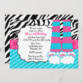 Invitation d'anniversaire de Sleepover (Devant / Derrière)