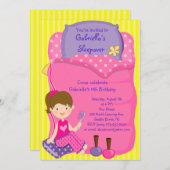 Invitation d'anniversaire de Sleepover de sac de (Devant / Derrière)