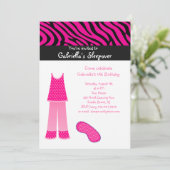 Invitation d'anniversaire de Sleepover de /Zebra (Debout devant)