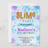 Invitation d'anniversaire de slime mignon (Devant)