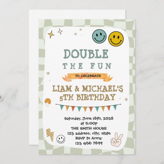 Invitation d'anniversaire de Smile (Devant / Derrière)