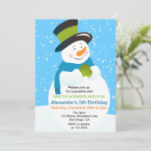 Invitation d'anniversaire de Snowman Winter Wonder (Debout devant)