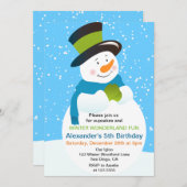 Invitation d'anniversaire de Snowman Winter Wonder (Devant / Derrière)
