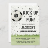 Invitation d'anniversaire de soccer personnalisée (Devant / Derrière)