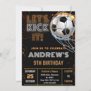 Invitation d'anniversaire de soccer simple sur mes