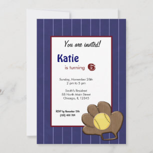 Invitation d'anniversaire de softball