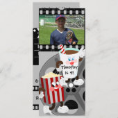 Invitation d'anniversaire de soirée cinéma (Devant / Derrière)