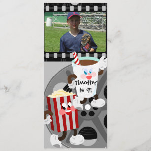 Invitation d'anniversaire de soirée cinéma