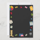Invitation d'anniversaire de soirée de jeu pour en (Dos)