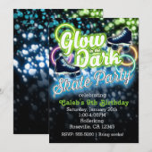 Invitation d'anniversaire de soirée de patin à rou (Devant / Derrière)