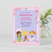 Invitation d'anniversaire de soirée pyjamas (Debout devant)